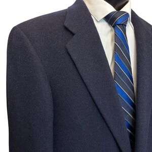 VTG NAUTICA Navy Blue Camelhair Blazer 46L Sport Coat Old Money Quiet Luxury NEW